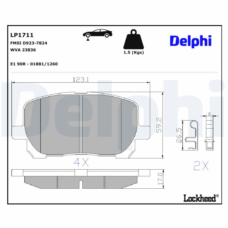 Delphi Diesel Remblokset LP1711