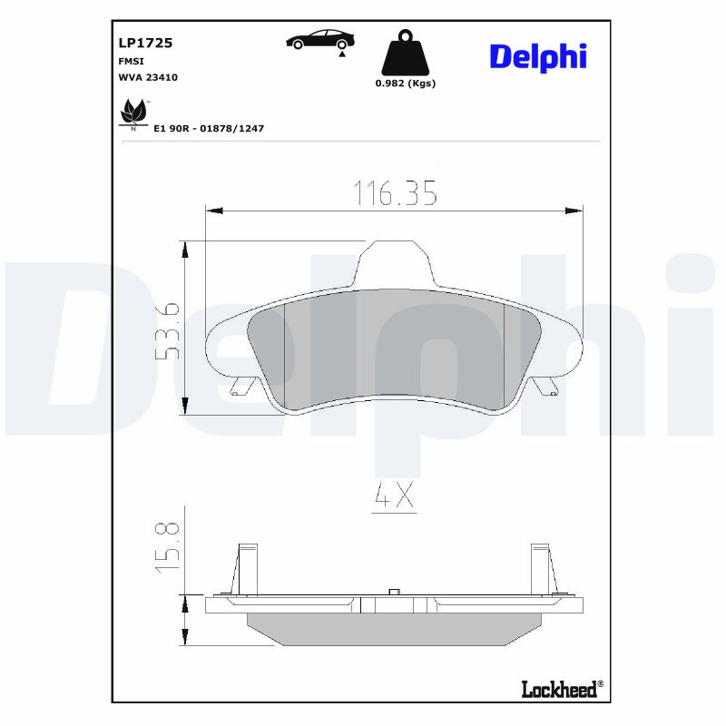 Delphi Diesel Remblokset LP1725
