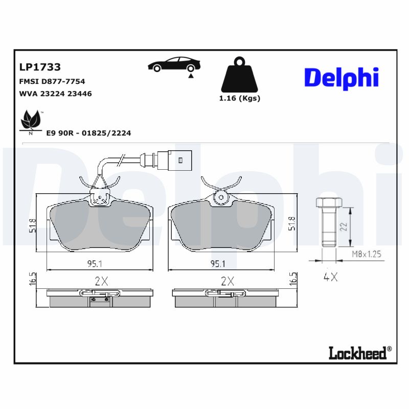 Delphi Diesel Remblokset LP1733