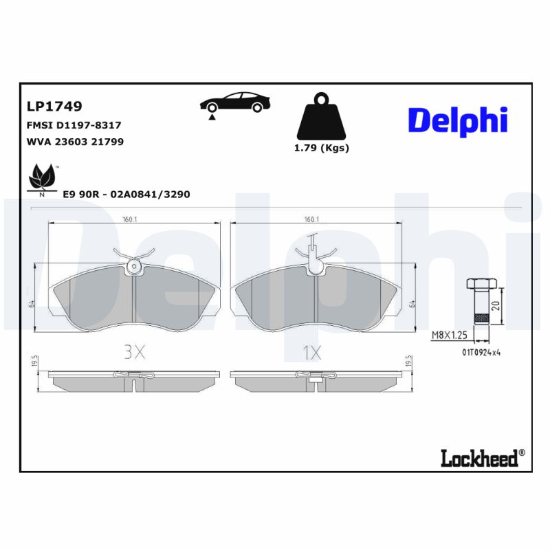 Delphi Diesel Remblokset LP1749