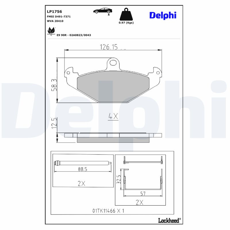 Delphi Diesel Remblokset LP1756
