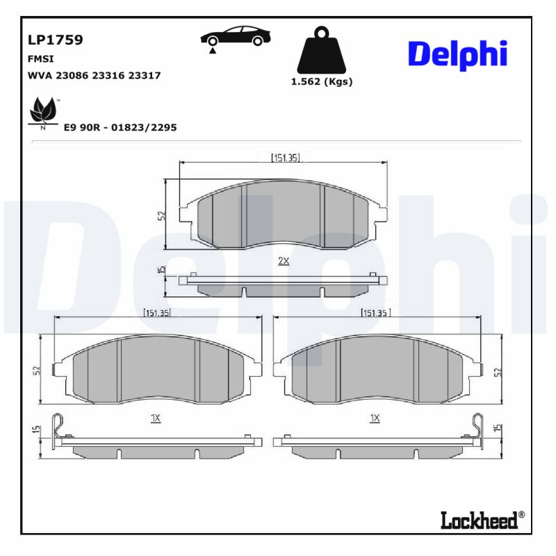 Delphi Diesel Remblokset LP1759