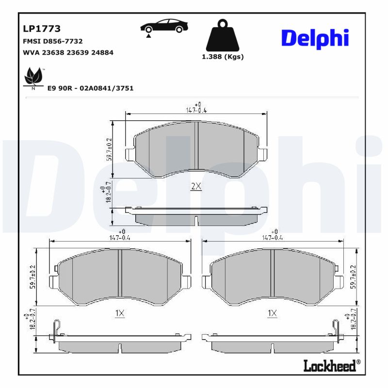 Delphi Diesel Remblokset LP1773