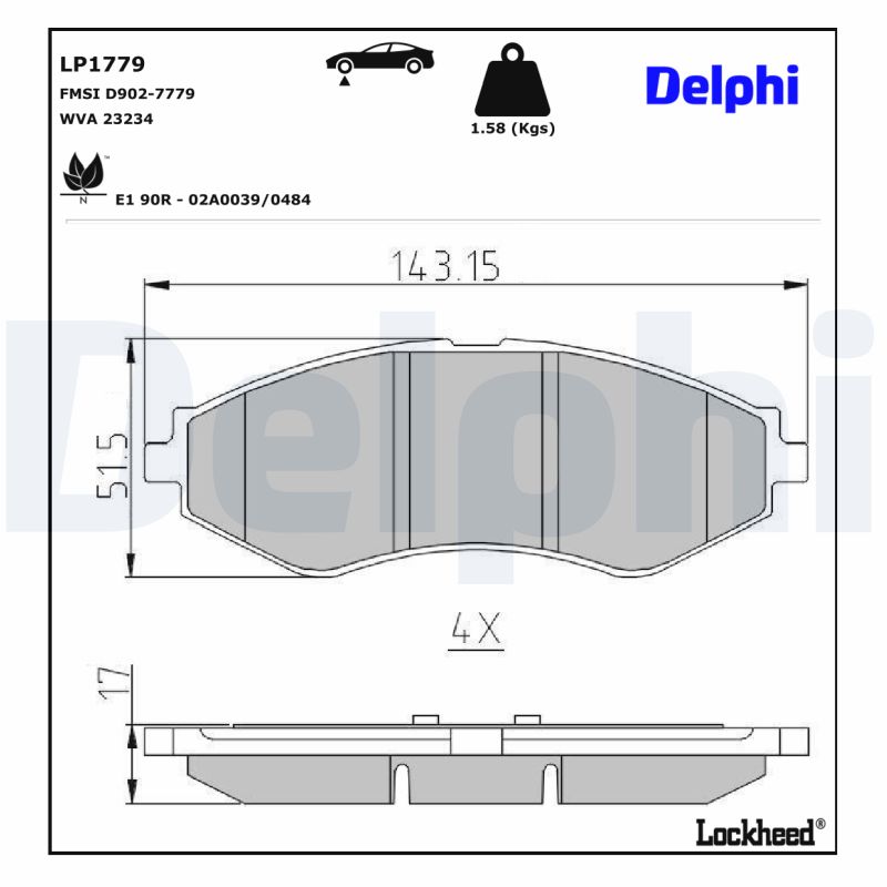 Delphi Diesel Remblokset LP1779