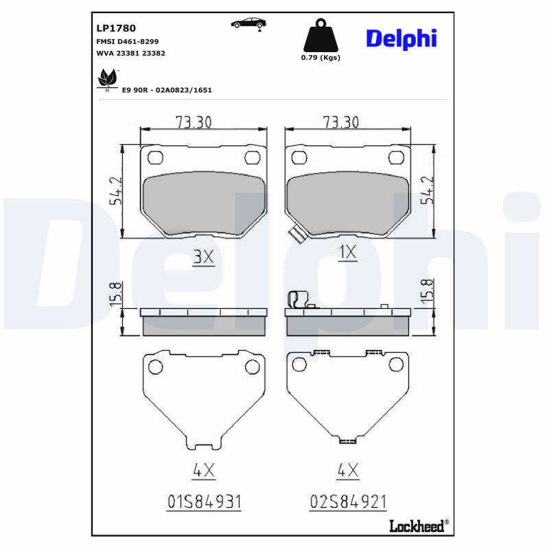 Delphi Diesel Remblokset LP1780