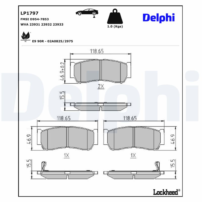 Delphi Diesel Remblokset LP1797