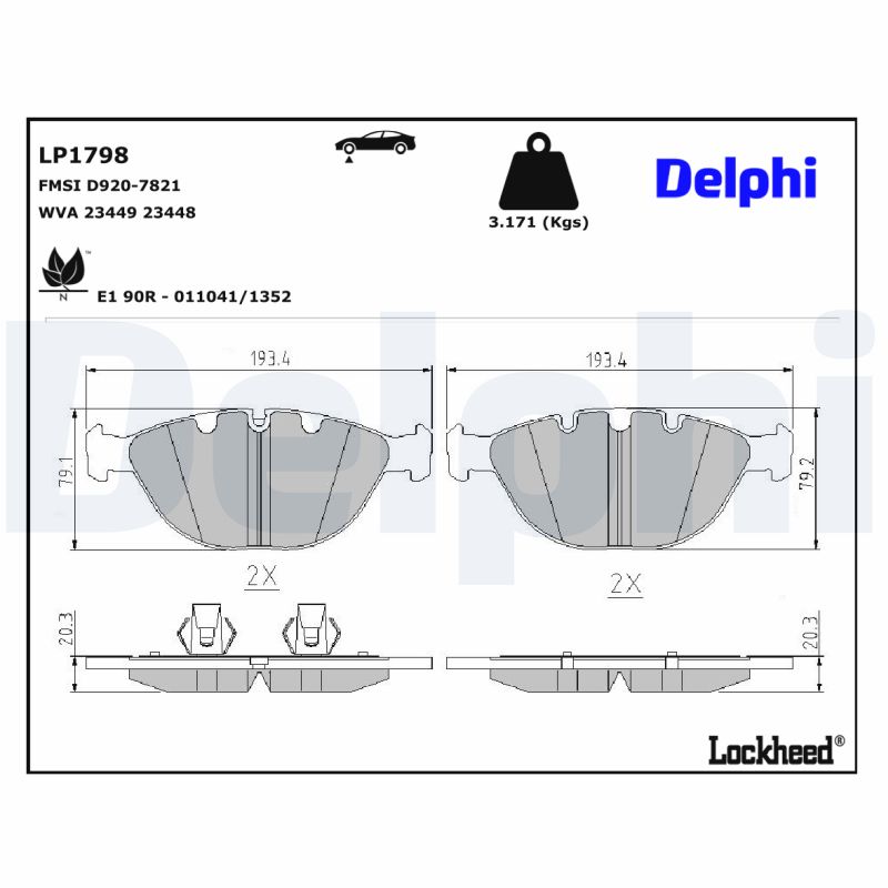 Delphi Diesel Remblokset LP1798