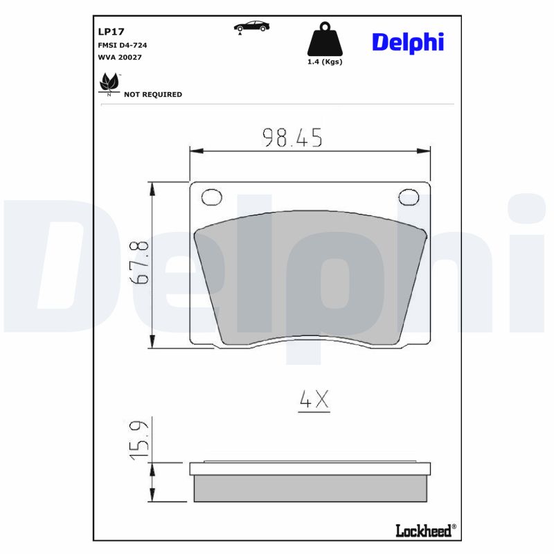 Delphi Diesel Remblokset LP17