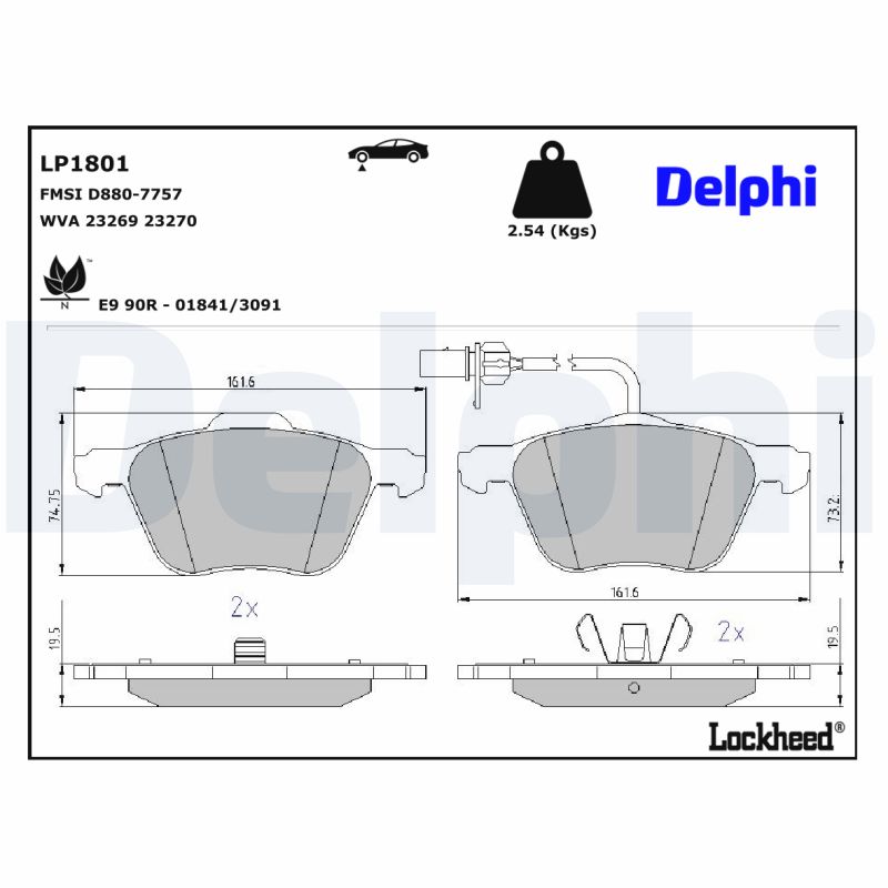Delphi Diesel Remblokset LP1801