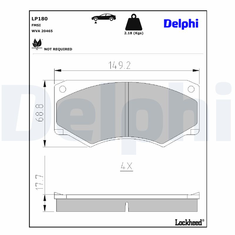 Delphi Diesel Remblokset LP180