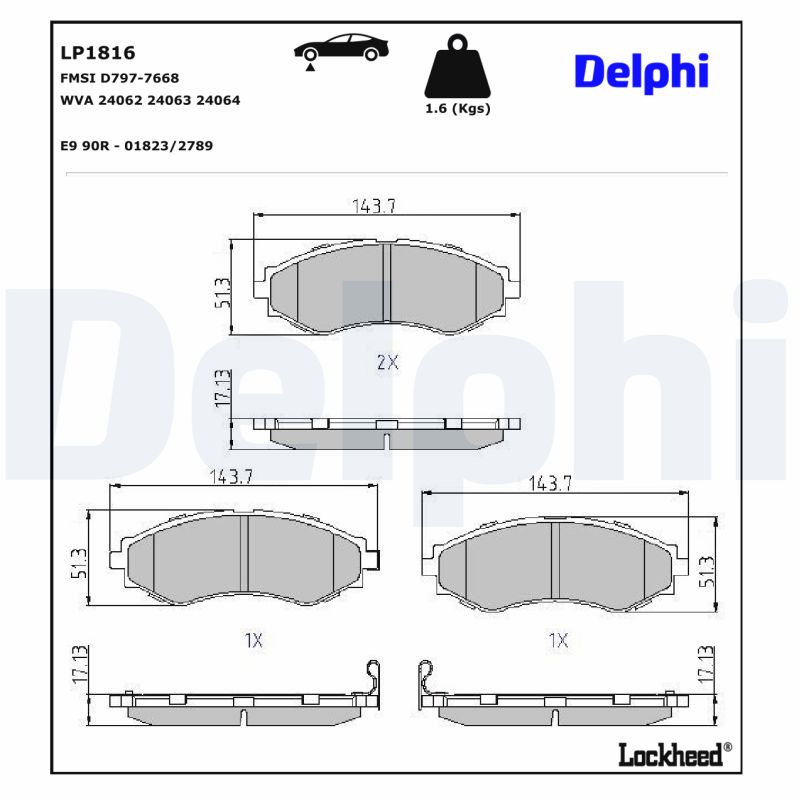 Delphi Diesel Remblokset LP1816