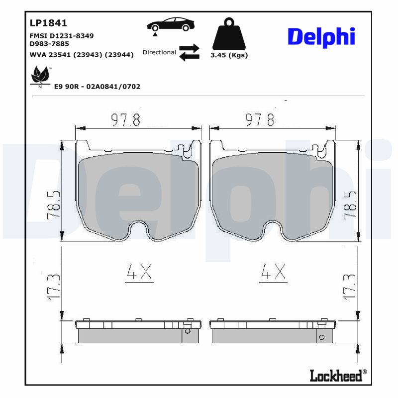 Delphi Diesel Remblokset LP1841