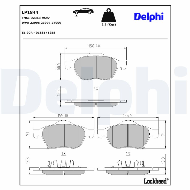 Delphi Diesel Remblokset LP1844
