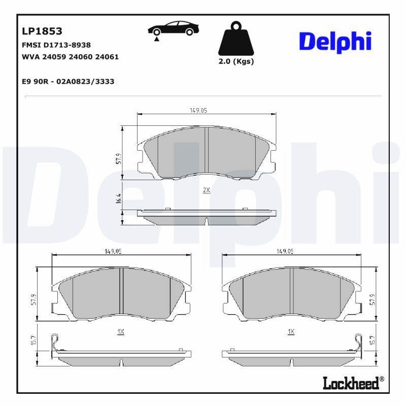 Delphi Diesel Remblokset LP1853