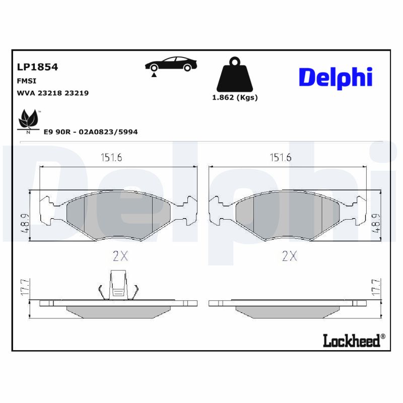 Delphi Diesel Remblokset LP1854