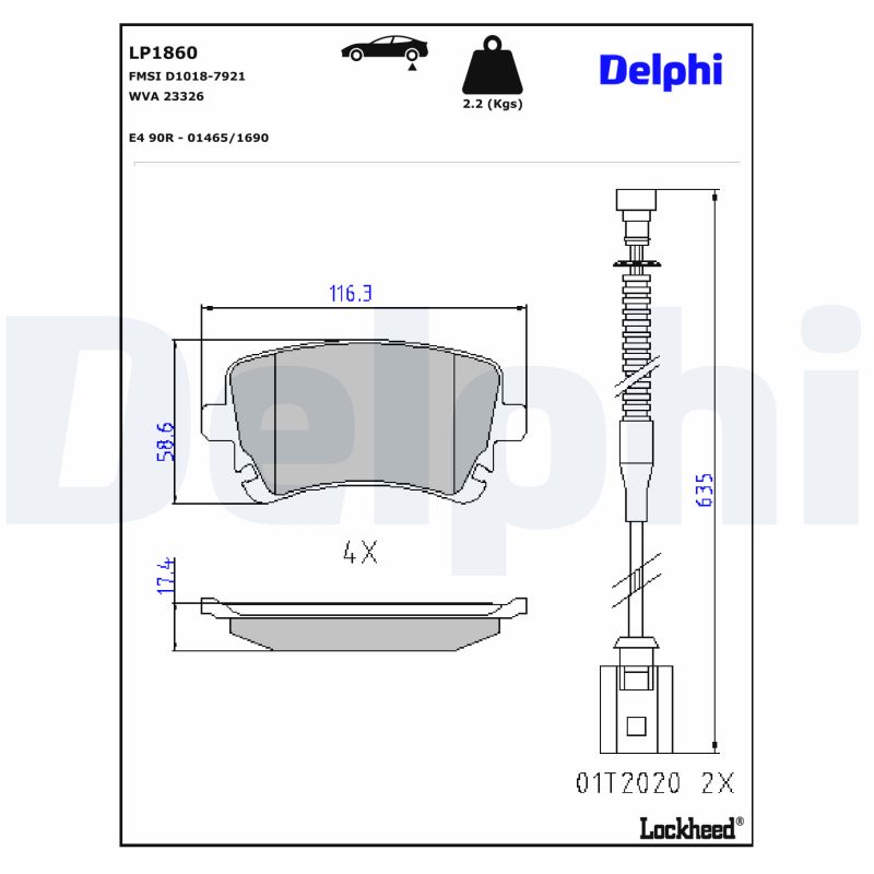 Delphi Diesel Remblokset LP1860