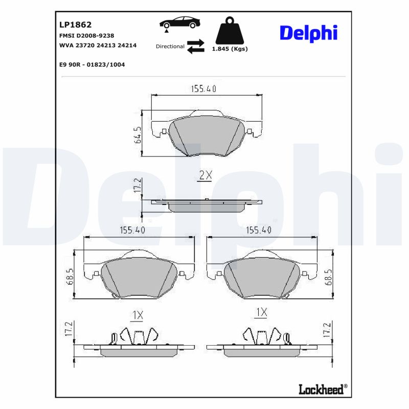 Delphi Diesel Remblokset LP1862