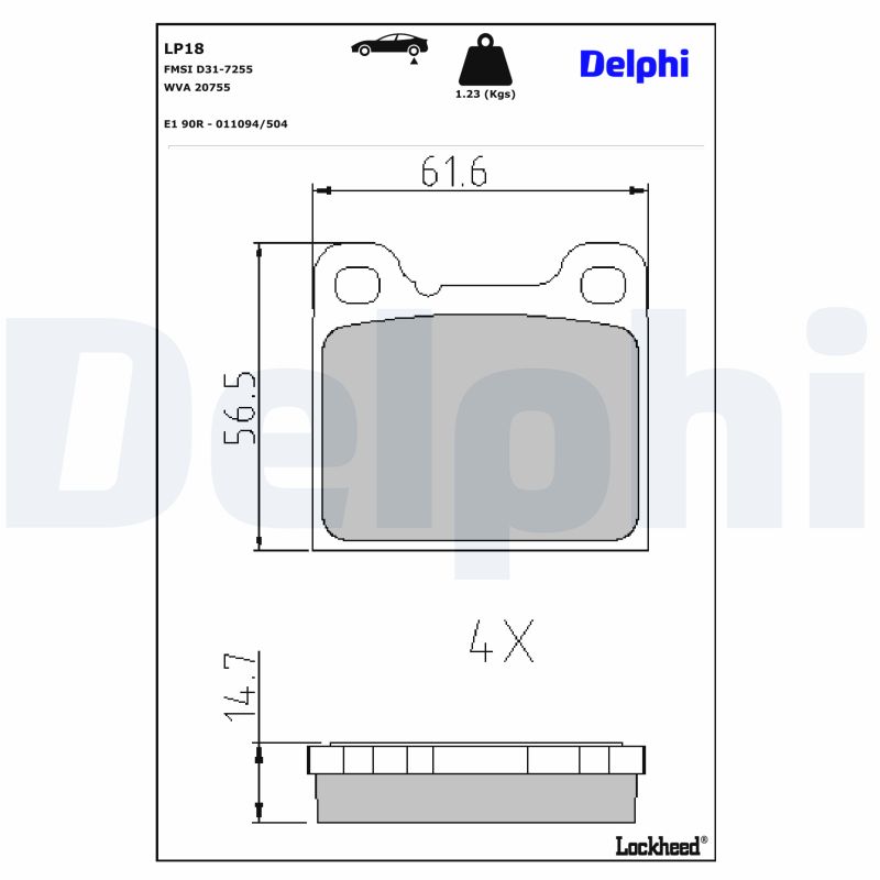 Delphi Diesel Remblokset LP18