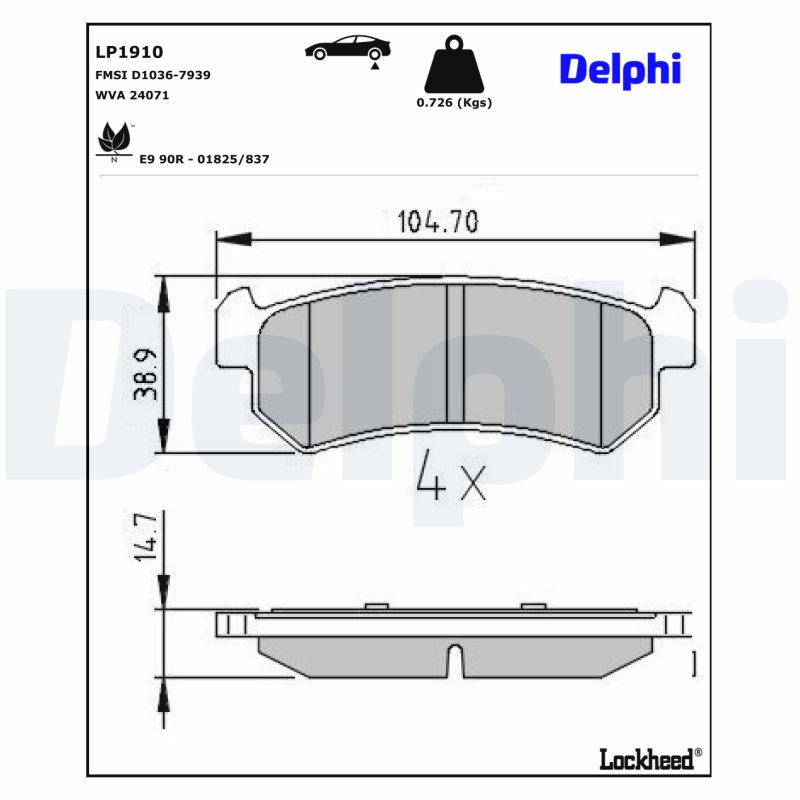 Delphi Diesel Remblokset LP1910