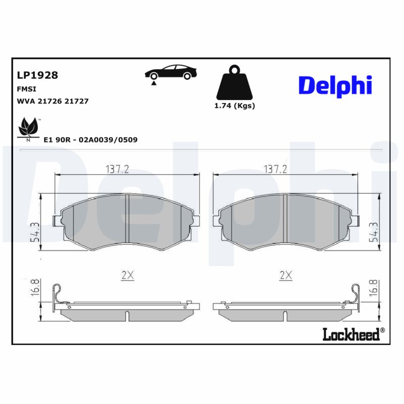 Delphi Diesel Remblokset LP1928