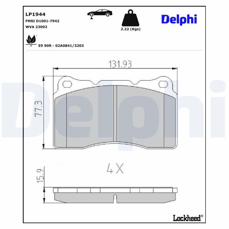 Delphi Diesel Remblokset LP1944