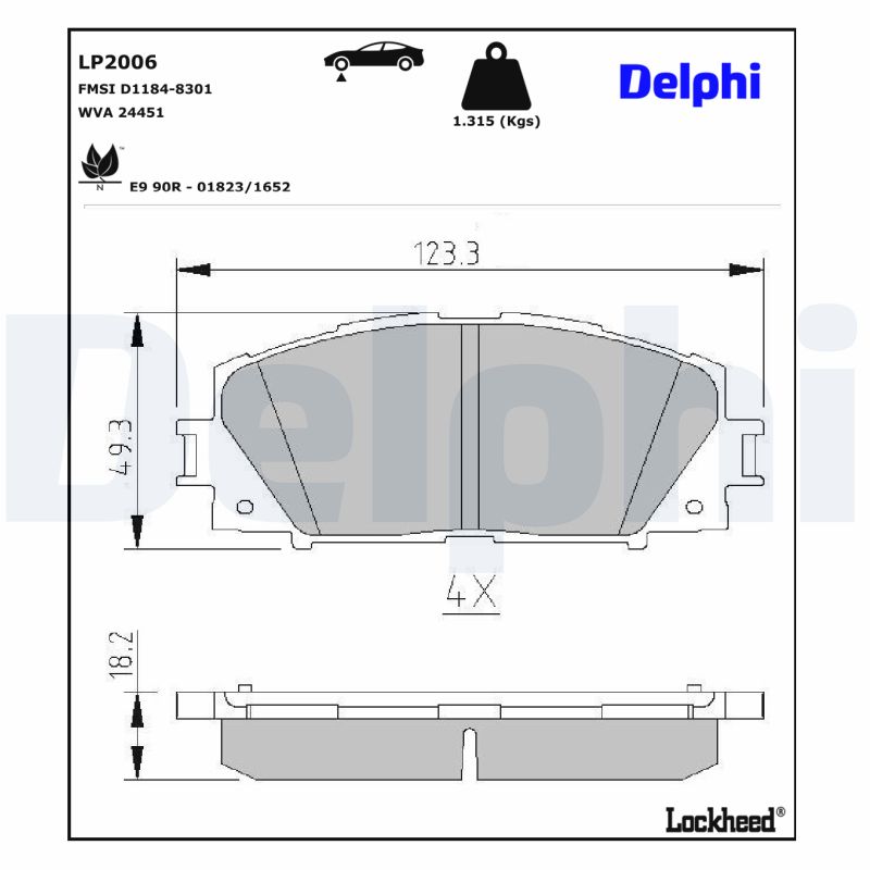 Delphi Diesel Remblokset LP2006