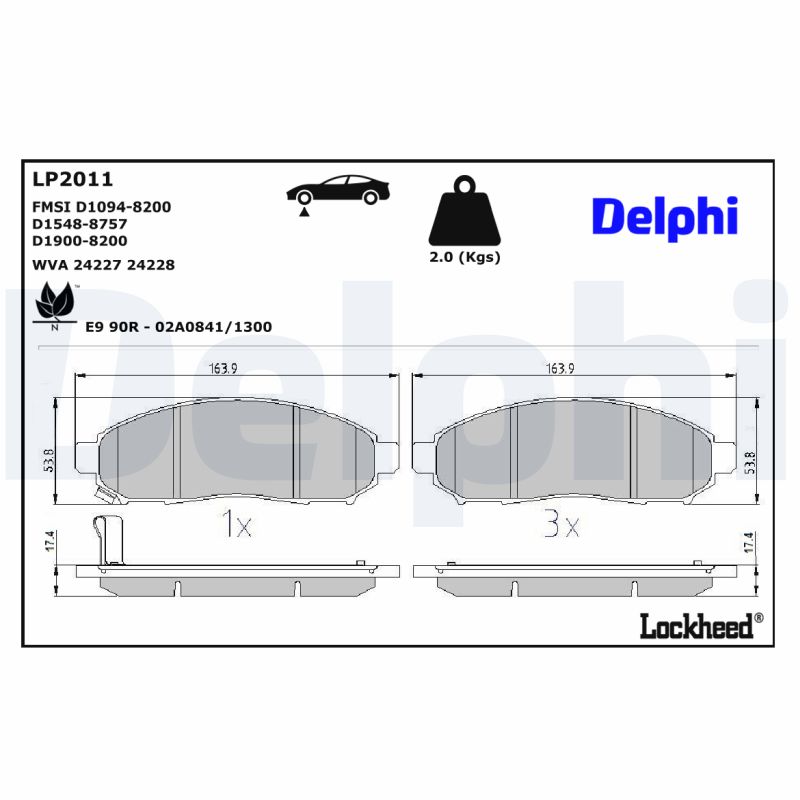 Delphi Diesel Remblokset LP2011