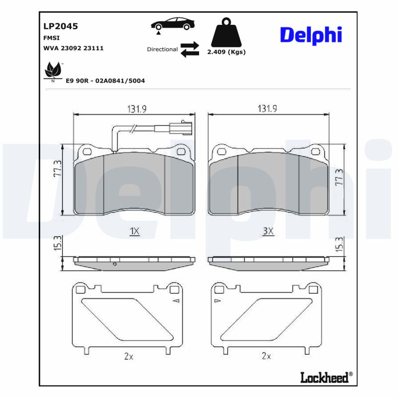 Delphi Diesel Remblokset LP2045