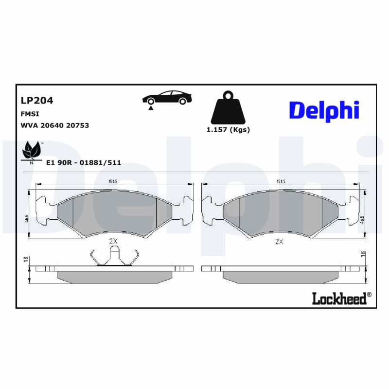 Delphi Diesel Remblokset LP204