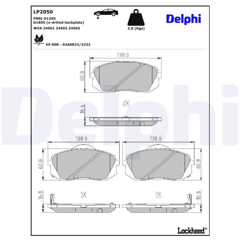 Delphi Diesel Remblokset LP2050