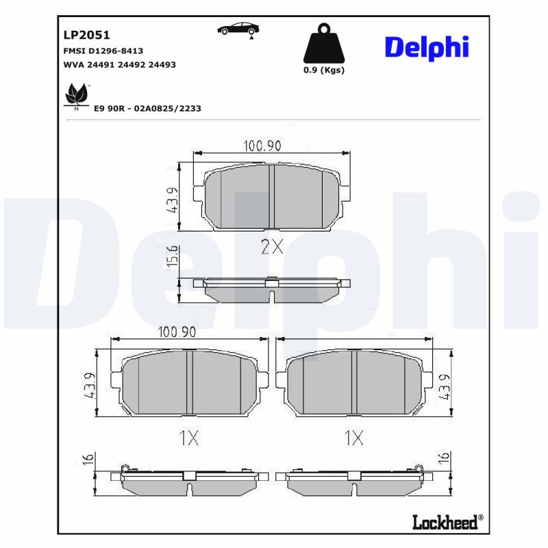 Delphi Diesel Remblokset LP2051