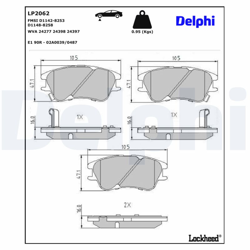 Delphi Diesel Remblokset LP2062