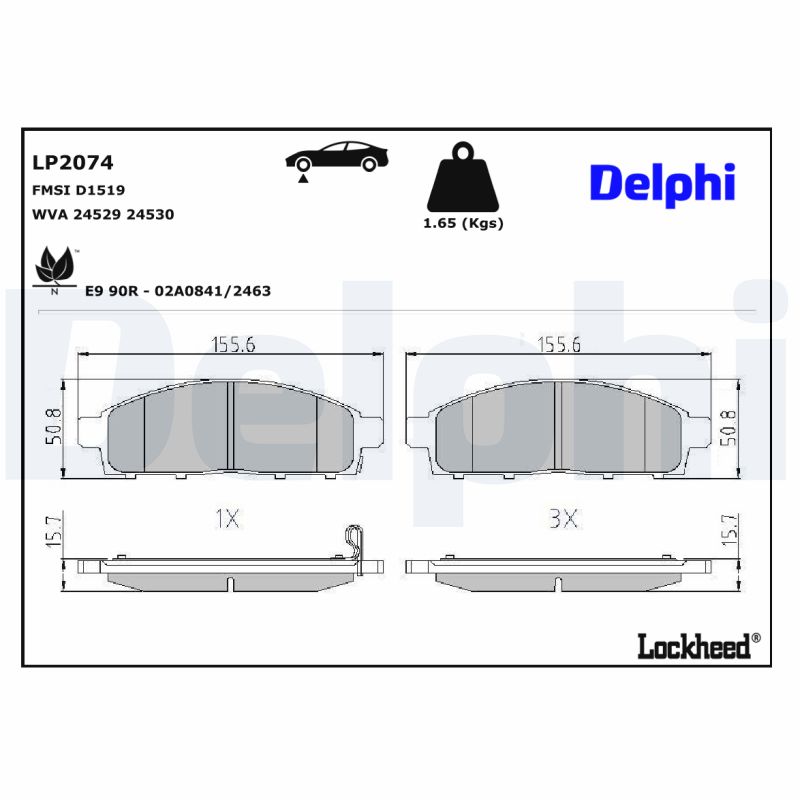 Delphi Diesel Remblokset LP2074