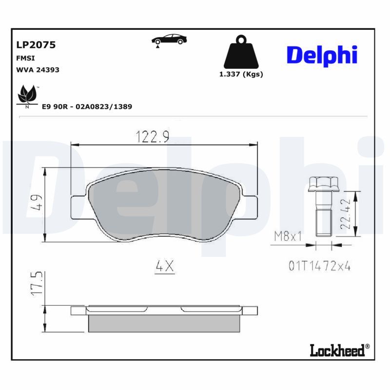 Delphi Diesel Remblokset LP2075