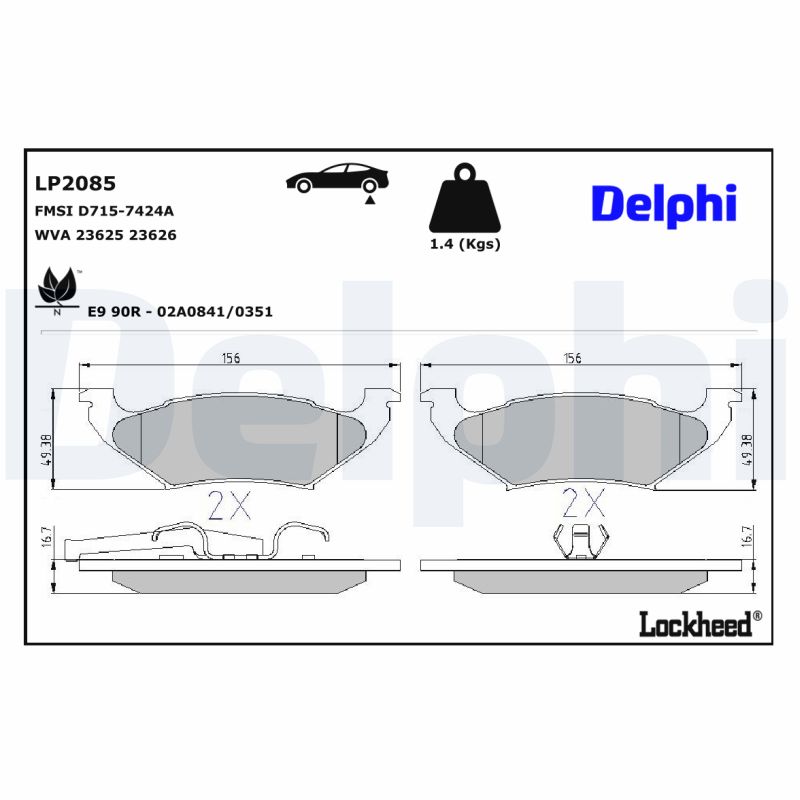 Delphi Diesel Remblokset LP2085
