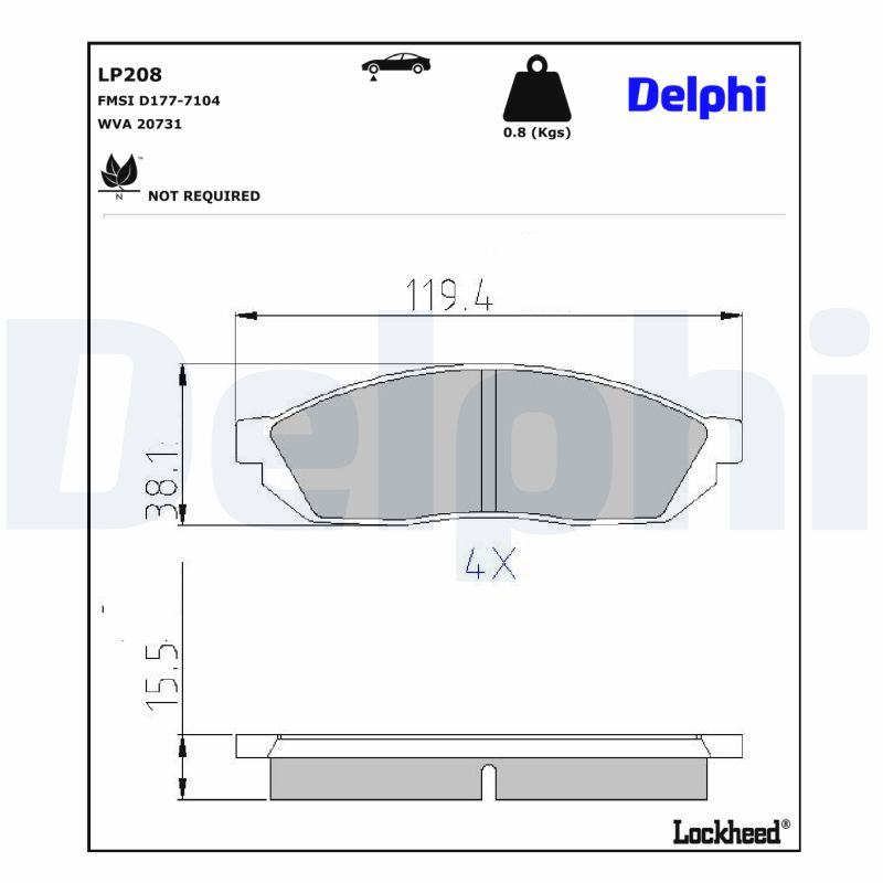 Delphi Diesel Remblokset LP208