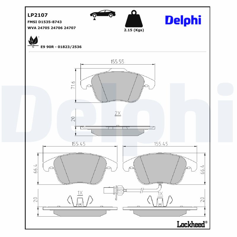 Delphi Diesel Remblokset LP2107