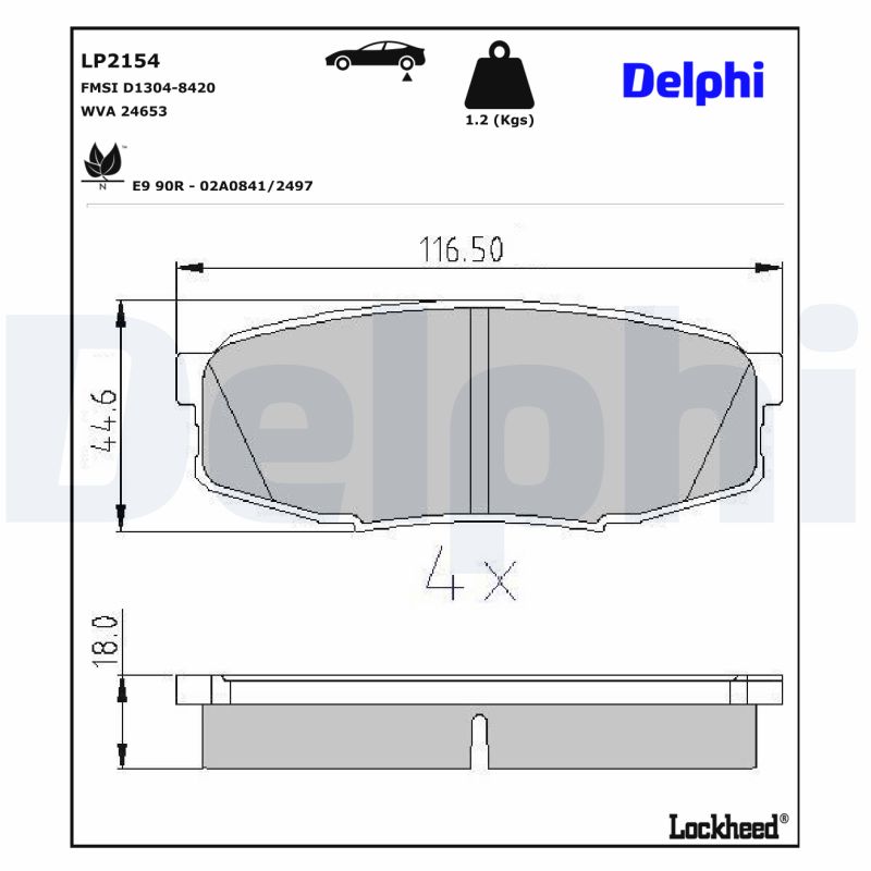Delphi Diesel Remblokset LP2154