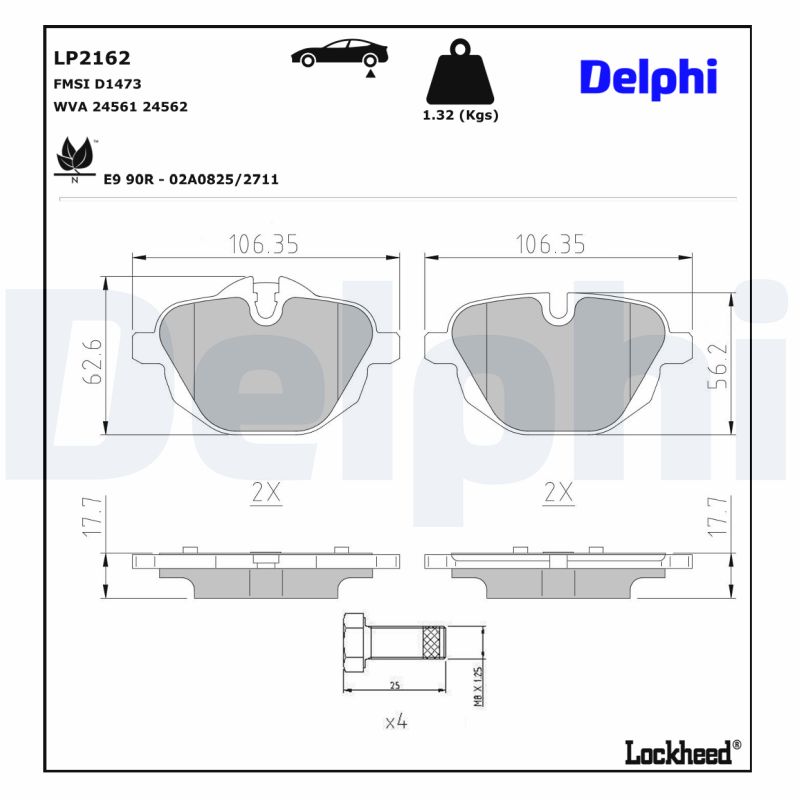 Delphi Diesel Remblokset LP2162