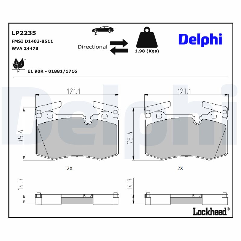 Delphi Diesel Remblokset LP2235