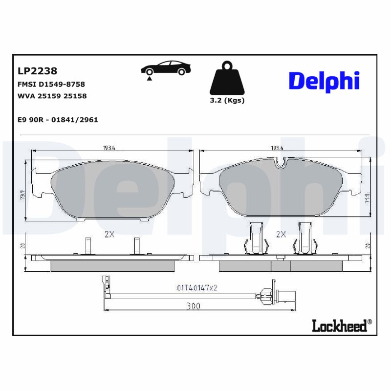 Delphi Diesel Remblokset LP2238
