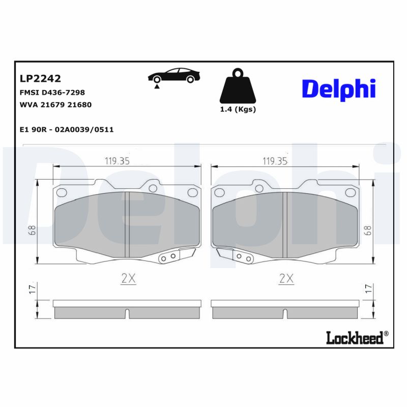 Delphi Diesel Remblokset LP2242