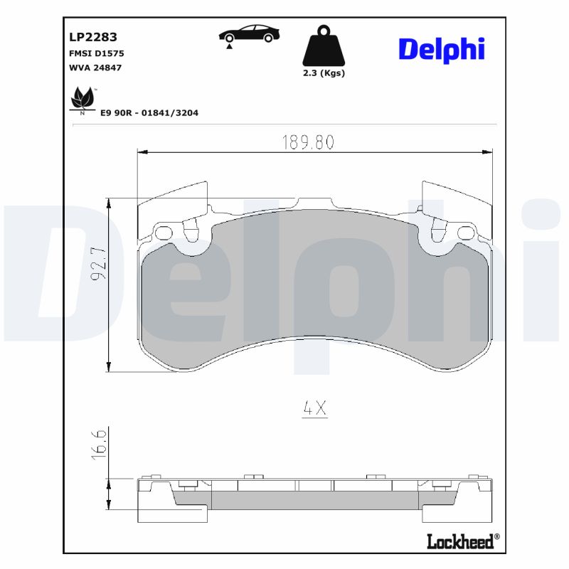 Delphi Diesel Remblokset LP2283