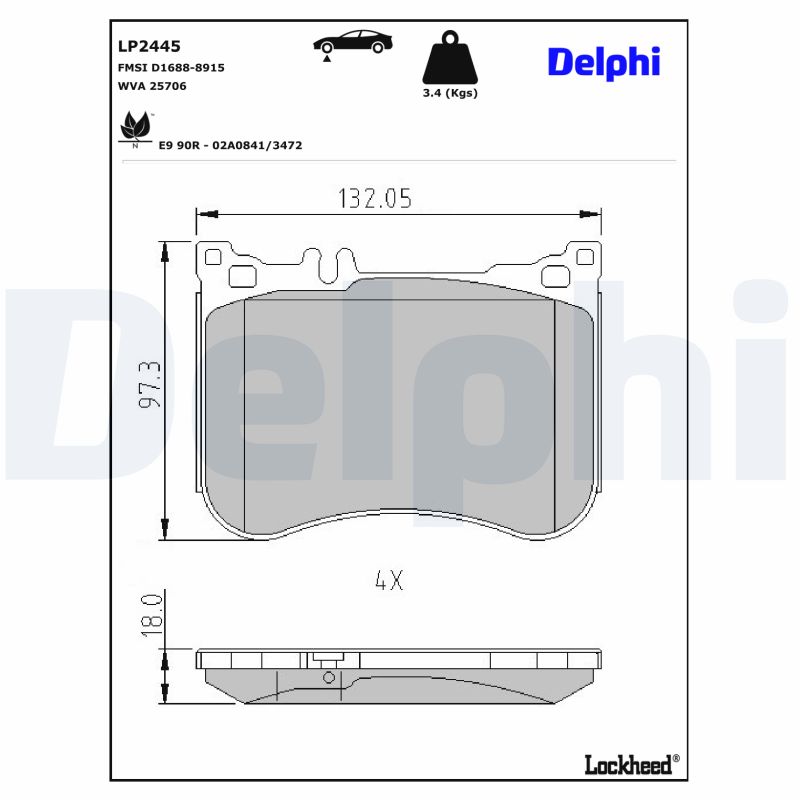 Delphi Diesel Remblokset LP2445