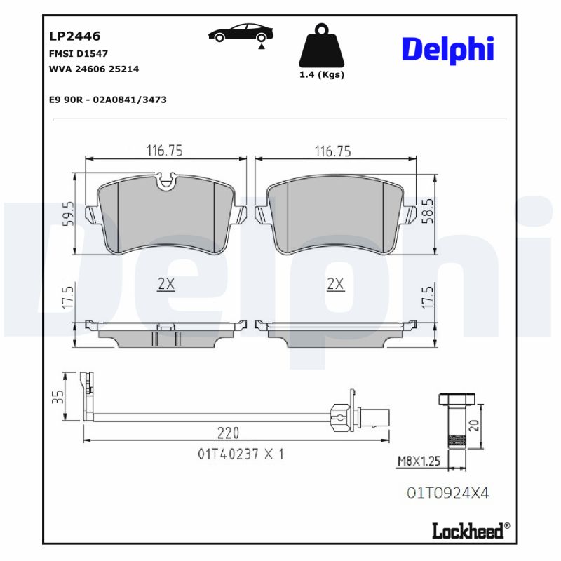 Delphi Diesel Remblokset LP2446
