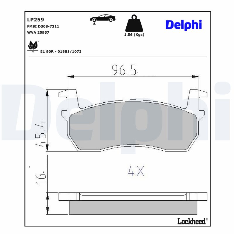 Delphi Diesel Remblokset LP259