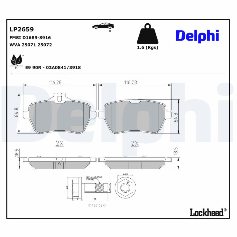 Delphi Diesel Remblokset LP2659