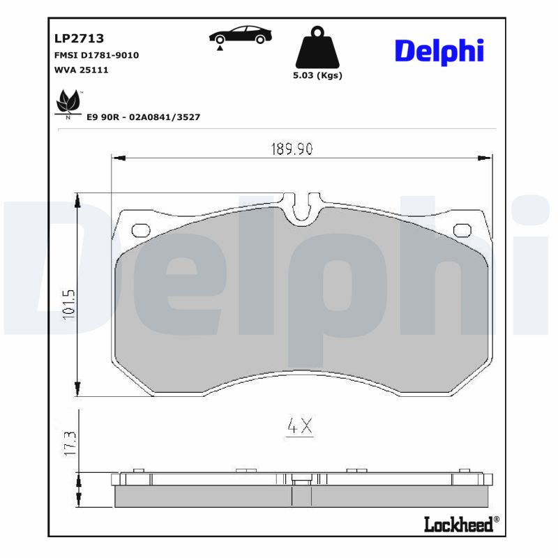 Delphi Diesel Remblokset LP2713