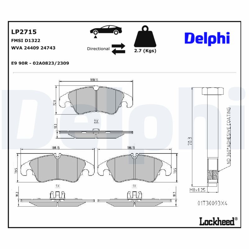 Delphi Diesel Remblokset LP2715