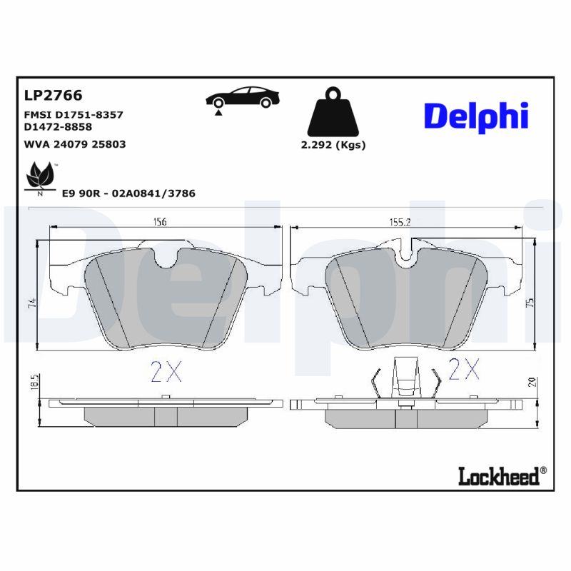 Delphi Diesel Remblokset LP2766